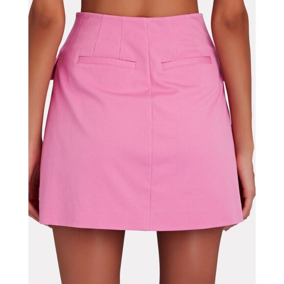 Derek Lam Bellamy A line Hot Pink Mini Skirt Front Buttons SZ 14 NEW - Picture 3 of 5